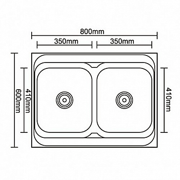 Мойка Ledeme L98060 800*600 двойная