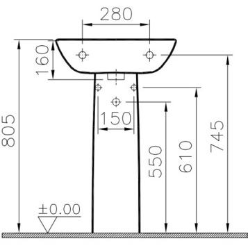 Пьедестал для раковины Vitra S20 5529B003-0156