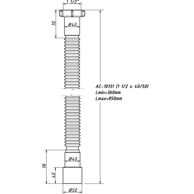 гибкая труба ORIO 11/2х40/50 АС-10131