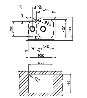Мойка Teka Universo 1 1/2B BA  65 х 50 матовая  10120068