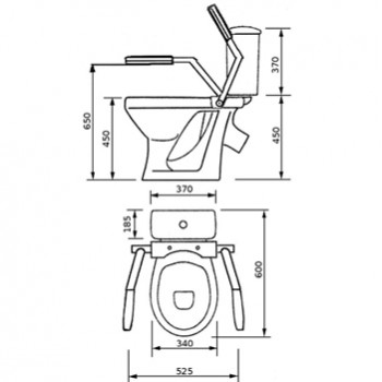 Унитаз-компакт Оскольская Керамика "Персона" с поручнями