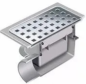 Трап горизонтальный комбинированный нерж сталь/пластмасса АВС 100х100 мм Gebo 615