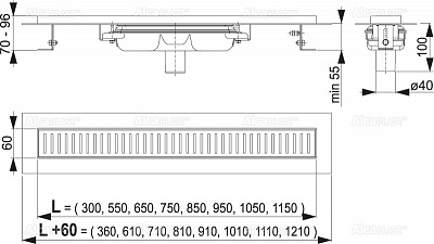 Душевой лоток AlcaPlast APZ1101-550 Low