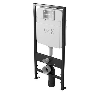 Комплект унитаза с инсталляцией D&K DS1392502 (клавиша чёрный)