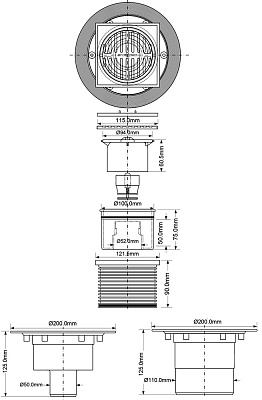 Трап для душевого поддона MRFG3 V-50