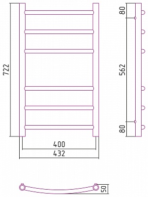 Полотенцесушитель комбинированный Сунержа Галант-ПРОФИ 800x400