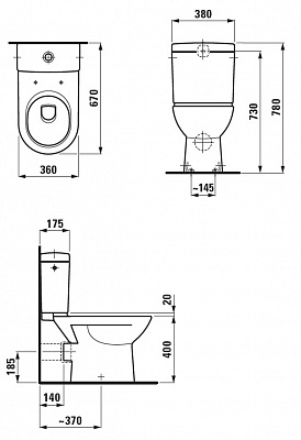 Чаша напольного унитаза Laufen Pro 2495.6