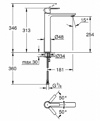 Смеситель для раковины Grohe Lineare New 23405001