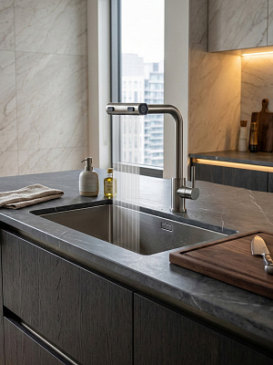 Смеситель для кухни с фильтром (нержавеющая сталь) CALORIE CAL50116-1