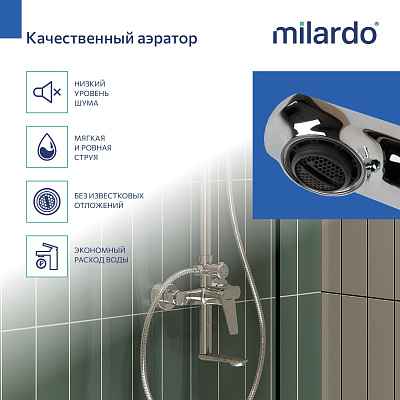 Душевая система с тропическим душем Milardo Leap LEASB5FM06 хром