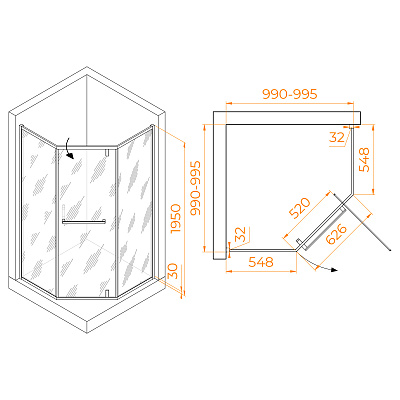 Душевой уголок RGW HO-084Gb 900x900