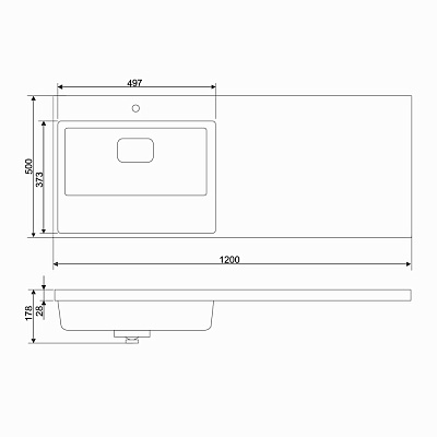 Раковина из литьевого мрамора на стиральную машину левая MIRSANT Fly-2 120 УТ000073309