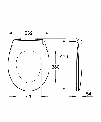 Сиденье для унитаза Grohe Bau Ceramic без микролифта 39492000