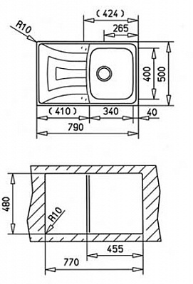 Мойка Teka Universo 1B 1D 790 х 500 10120002 полировка