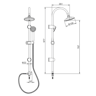 Душевая система Ledeme L2412 с тропическим душем