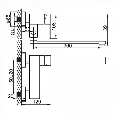 Смеситель для ванной Iddis Hunk VM33147T12K