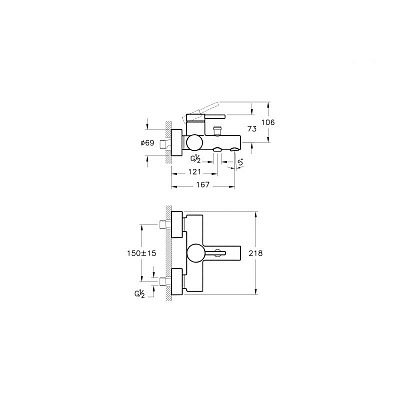 Смеситель для ванной Vitra Pure A42381EXP