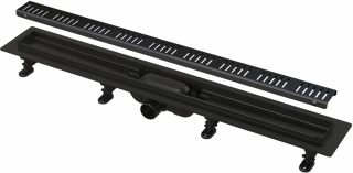 Водоотводящий желоб с порогами для перфорированной решетки AlcaPlast APZ10BLACK-550M, черный-мат
