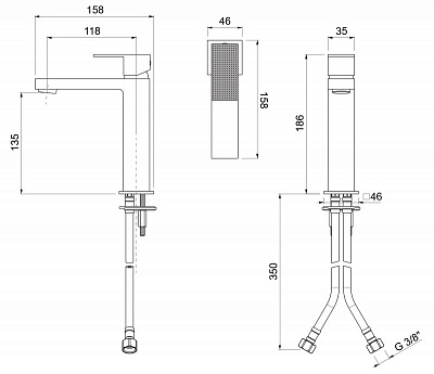 Смеситель для раковины CEZARES PRIZMA-LSM1 PRIZMA-LSM1-03/24-W0