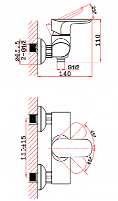 Смеситель для душа VRI Baciano HG900331