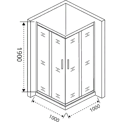 Душевой угол 100х100 COFE CR-100-C-CH GoodDoor КФ00027