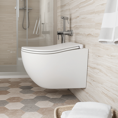 Унитаз подвесной безободковый торнадо D&K München DT1566516 микролифт