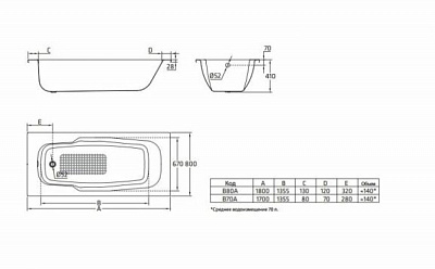 Ванна стальная BLB ATLANTICA 180 x 80 B80AS2001