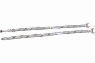 Подводка в оплётке S/S для смесителя Mateu FIL- NOX, 1/2 x М10*1 х 18(35), 0.4 м (пара)