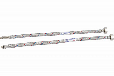 Подводка в оплётке S/S для смесителя Mateu FIL- NOX, 1/2 x М10*1 х 18(35), 0.4 м (пара)