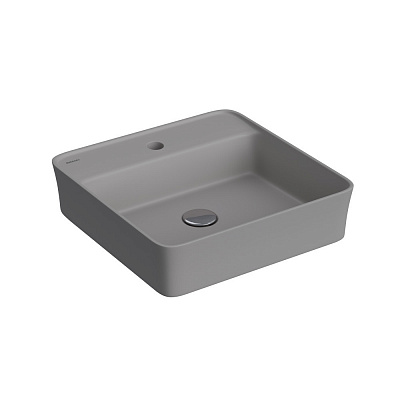 Раковина Berges Ego SL накладная 45x45 см матовый серый с отверстием под смеситель 182064