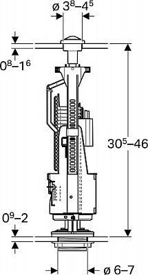 Механизм выпуска воды из бачка Sanita Luxe Impuls Basic 230 без кнопки