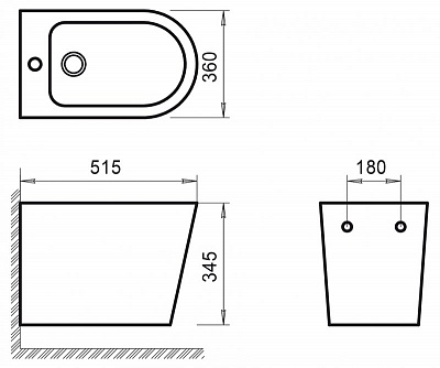 Биде подвесное Belbagno FLAY-R BB053BH