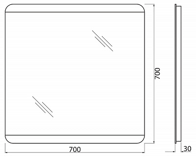 Зеркало BelBagno SPC-CEZ-700-700-LED-BTN