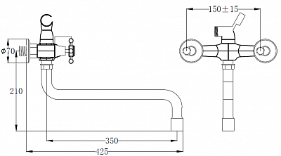 Смеситель для ванной РМС SL71-140