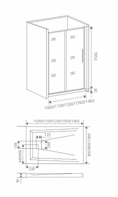 Душевое ограждение Good Door IDEA WTW-1100-C-B