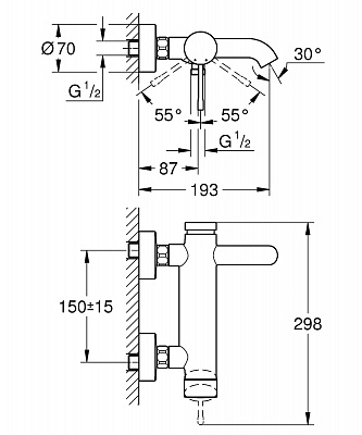 Смеситель для ванны GROHE Essence New 33624AL1