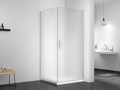 Душевое ограждение 100х100 правое MONTEREY EX-217R хром матовое стекло 8мм