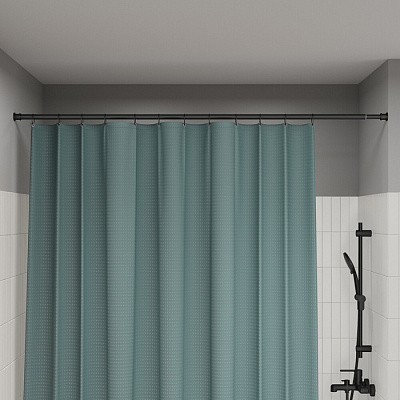 Карниз для ванной комнаты 110-200 см, черный матовый, IDDIS, RSB0120i14