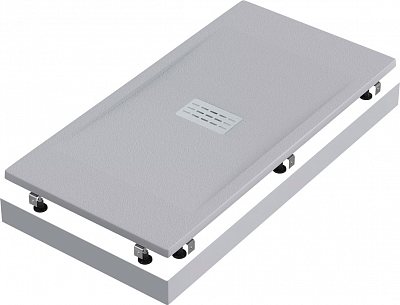 Душевой поддон из искусственного камня 120х80 Bas Flow серый, ЛП00062, прямоугольный