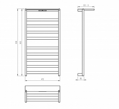 Полотенцесушитель электрический Wonzon & Woghand frankfurt, черный матовый ww-1029-mb