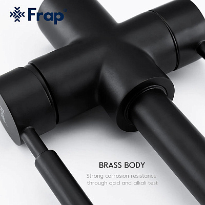 Frap F4352-6 Смеситель д/кухни фильтр д/пит.в. черный
