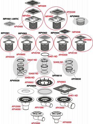 Трап AlcaPlast APV6411 150*150/50 в бок, решетка нерж.сталь, гидрозатвор мокрый