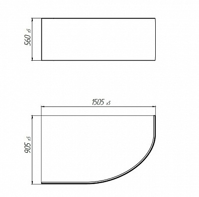 Панель фронтальная для ванн FLAT DIANA 150*90 R/L 1Marka