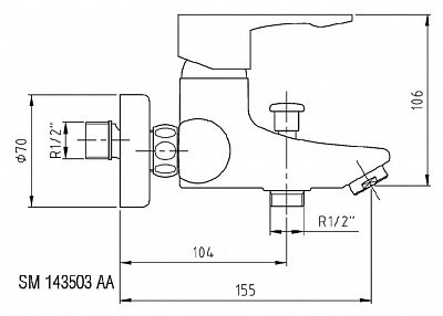 Смеситель для ванной SMART Модерн SM143503AA