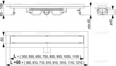 Душевой лоток AlcaPlast APZ106-950 Professional Low
