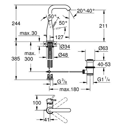 Смеситель для умывальника Grohe Essence 32628AL1