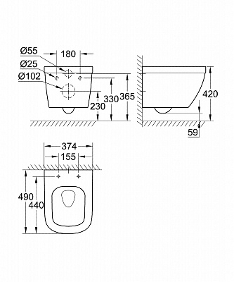 Унитаз подвесной Grohe Euro Ceramic 39206000