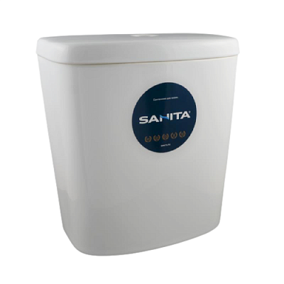 Бачок для унитаза Sanita Формат (без арматуры, с крышкой), м/о расстояние 15.5см, нижний подвод