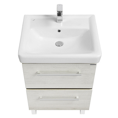 Тумба под раковину 60см AQUATONPRO Ронда 60 1A205001RSC20 белый/дуб сомерсет (под раковину 100176)