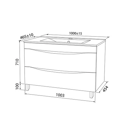 Тумба с раковиной IDDIS Cloud 100 см CLO10WFi95K